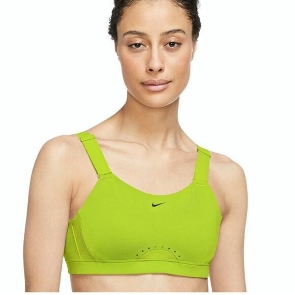 NWT- Nike- Alpha Padded Adjustable Sports Bra Neon Green Size XS - Picture 1 of 12